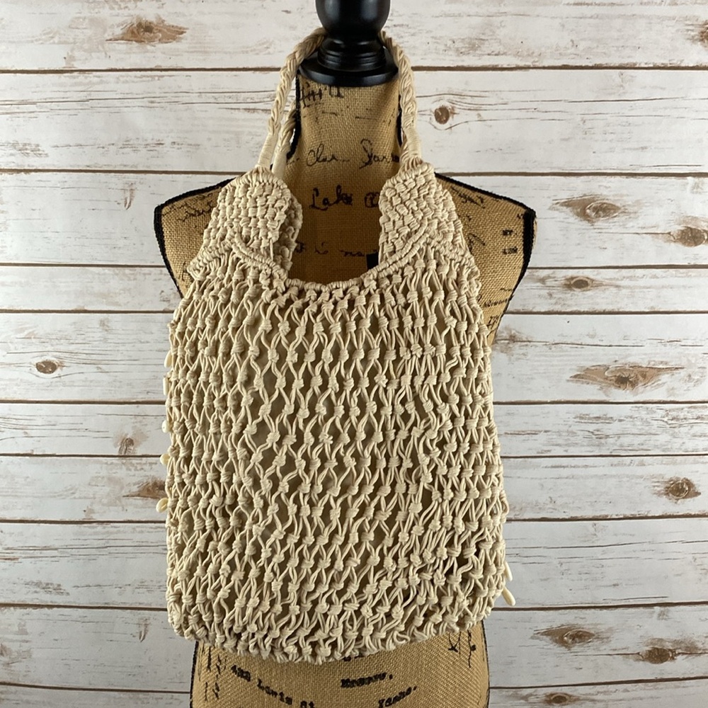 INC Shell Macrame Tote - Picture 2 of 5